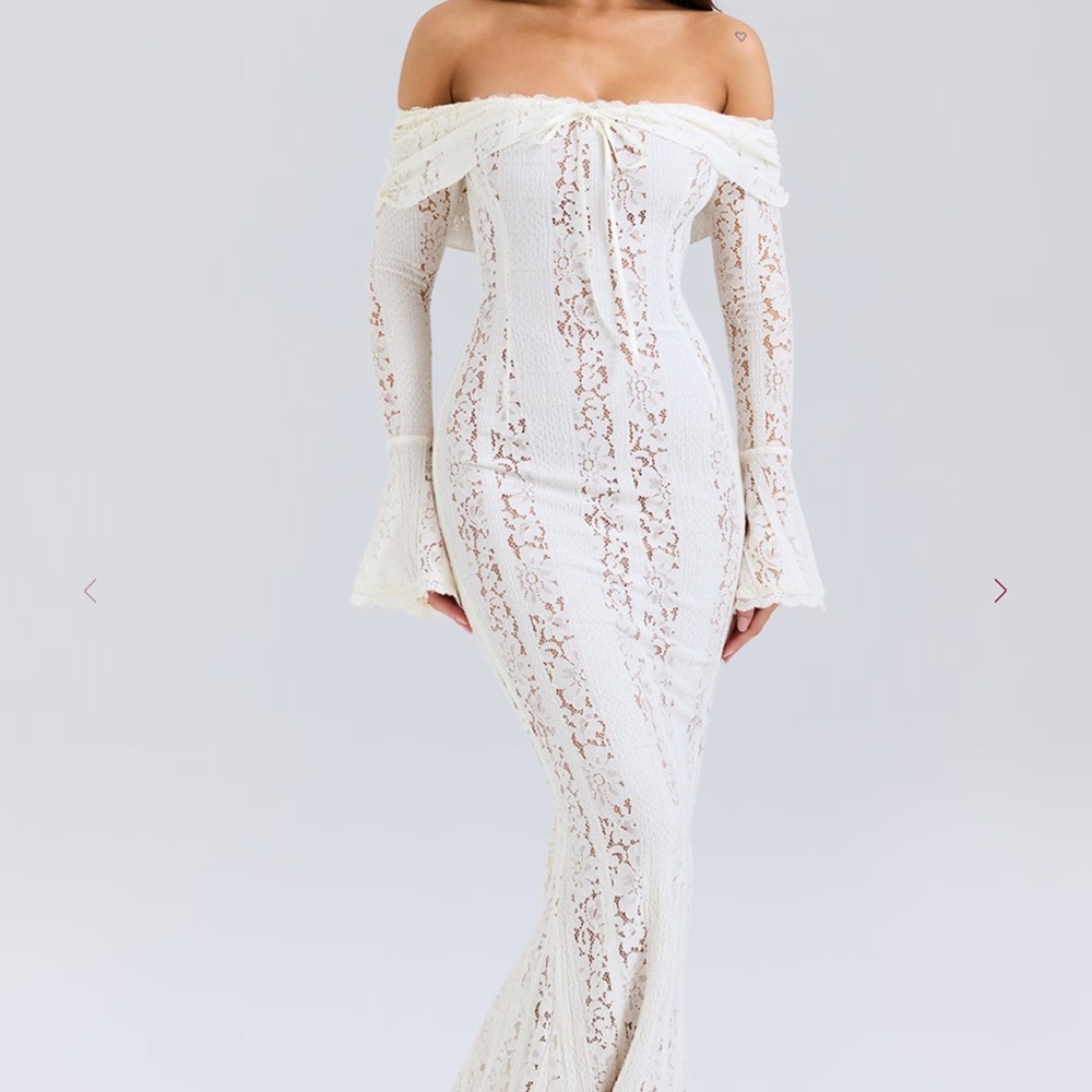 House of cb belle white off shoulder dress worn once